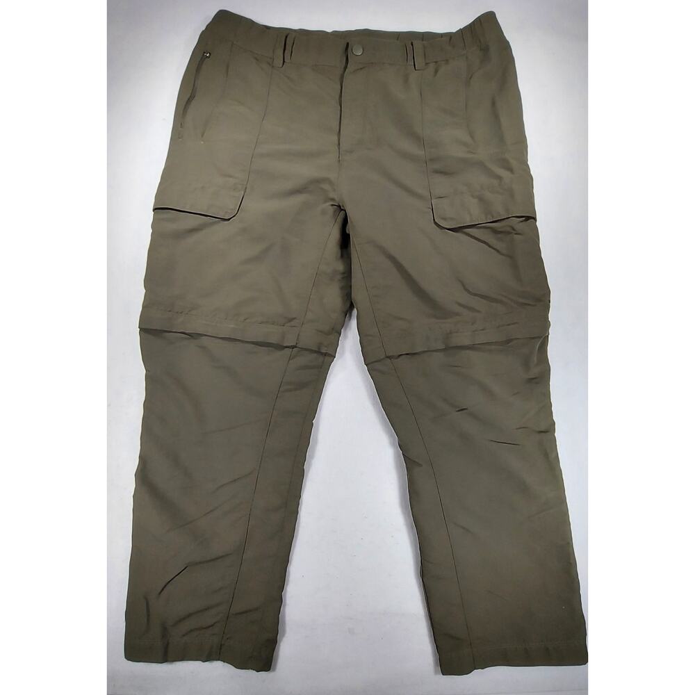 The North Face Cargo Pants Men XL Green Nylon Convertible Shorts Hiking Outdoor
